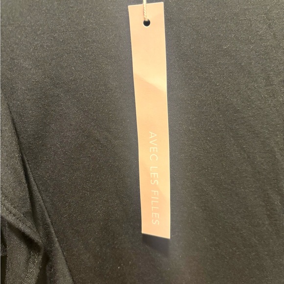 Avec Les Filles Black Long Sleeve Soft Ruffle Shirt L - Picture 5 of 6